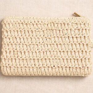 Elegant Cream Woven Clutch